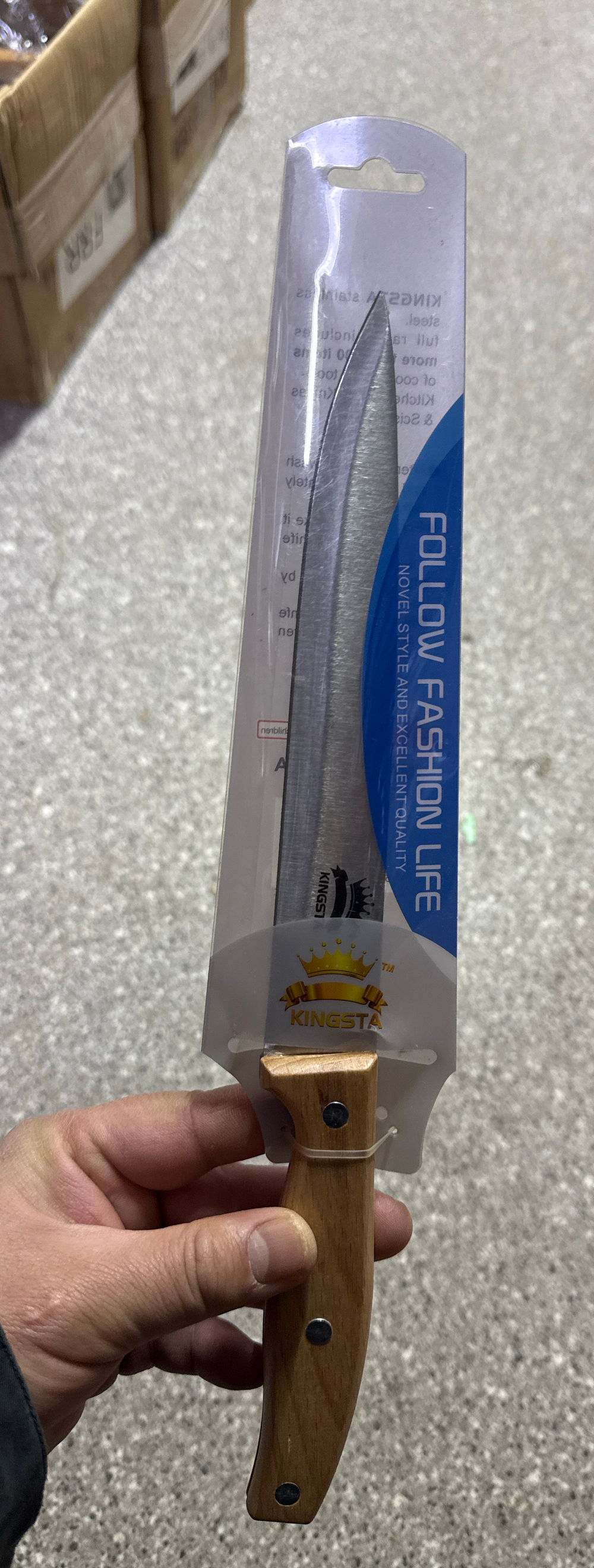 Нож деревянная ручка kingsta (как с04)