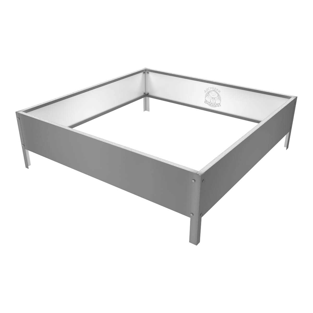 Клумба квадратная оцинкованная 1 ярус  RAL 7004 Сигнальный серый