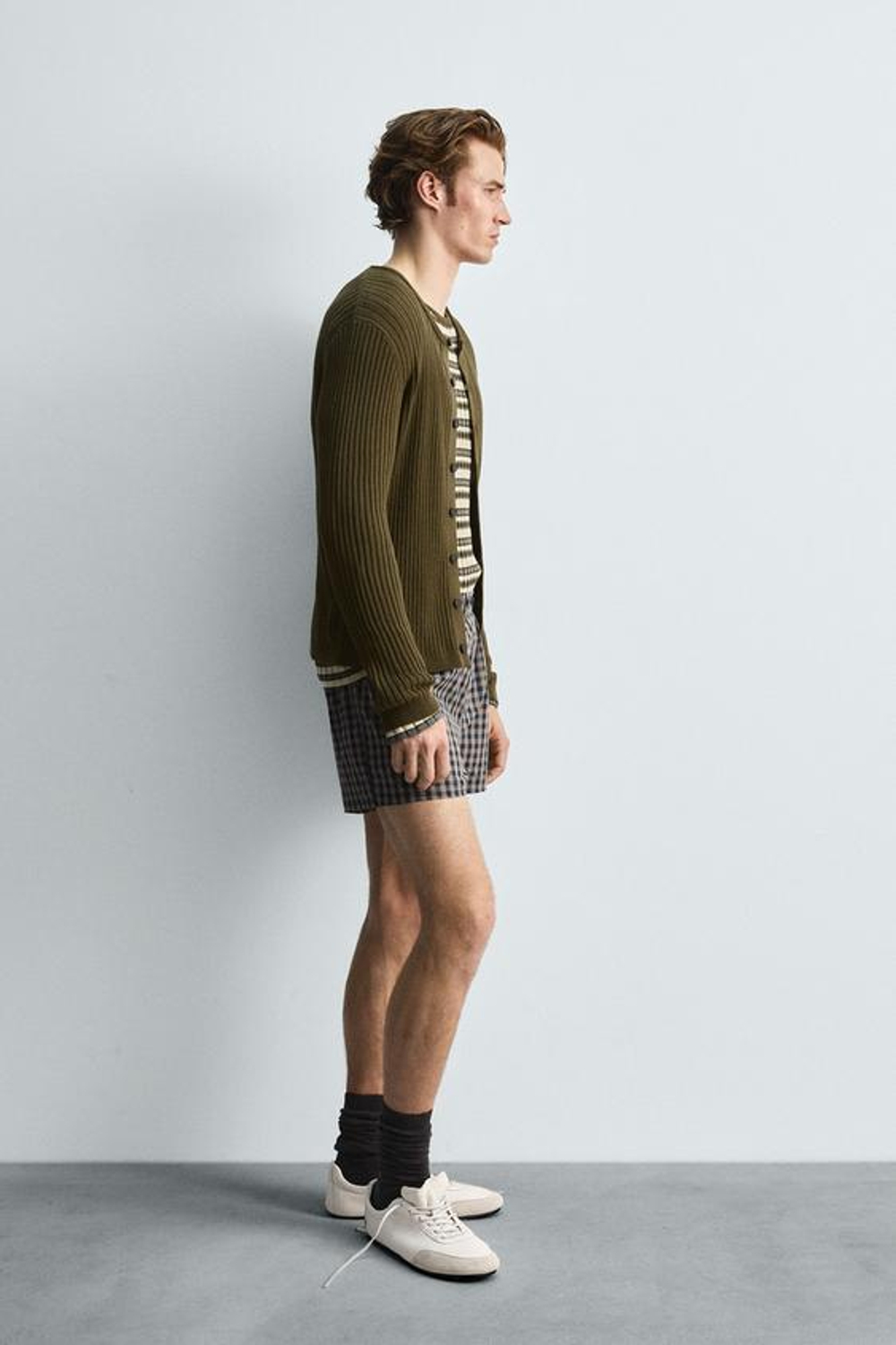 ZARA ТРУСЫ-БОКСЕРЫ ИЗ ПОПЛИНА В КЛЕТКУ - LIMITED EDITION, РАЗНОЦВЕТНЫЙ