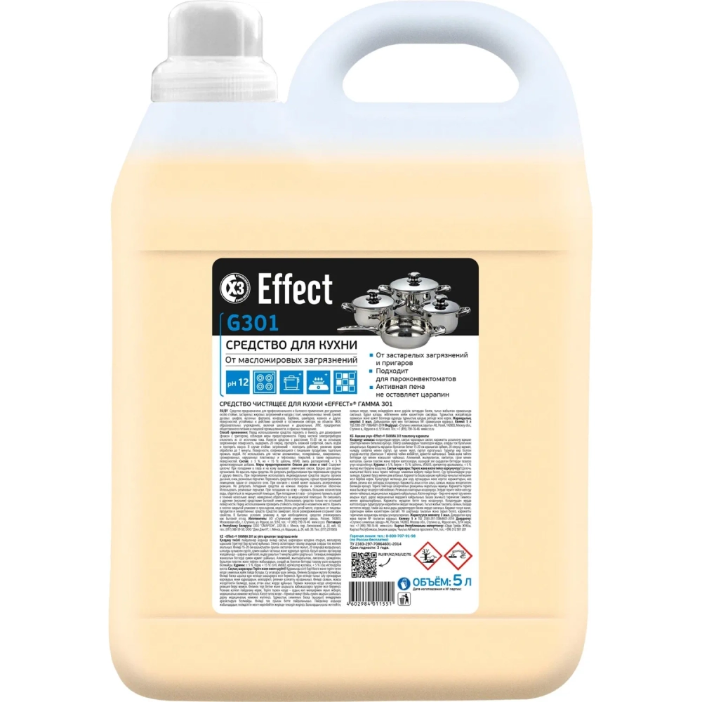 Чистящее средство для кухни удаление жира и нагара Effect Gamma 301 5 л (концентрат)