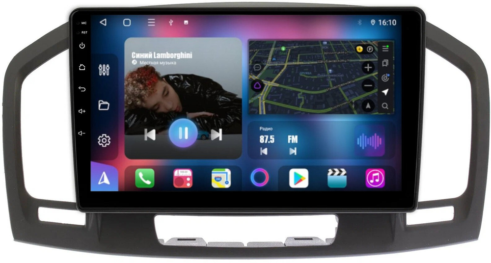 Магнитола для Opel Insignia 2009-2013 (взамен CD300 и CD400) - FarCar 114M монитор 9" QLED на Android 13, 8 ядер (TS18), CarPlay, 4G SIM-слот