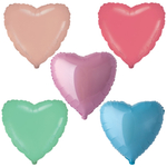 Фольгированный шар-сердце, пастель, в ассортименте, 46 см