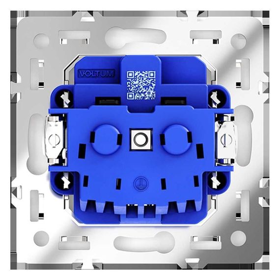 Розетка встраиваемая Voltum S70 с заземлением и защитными шторками, 16А, (белый глянцевый) VLS040201