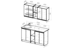 Кухонный гарнитур Адажио нормал 1500 мм