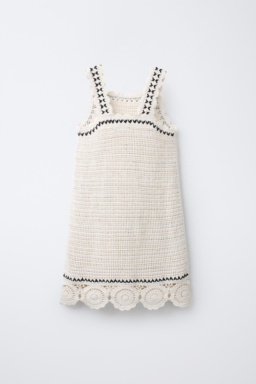 ZARA ТРИКОТАЖНОЕ ПЛАТЬЕ С ЦВЕТАМИ, ЭКРЮ