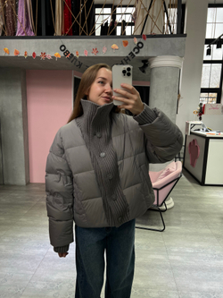 Пуховик Knitty серый