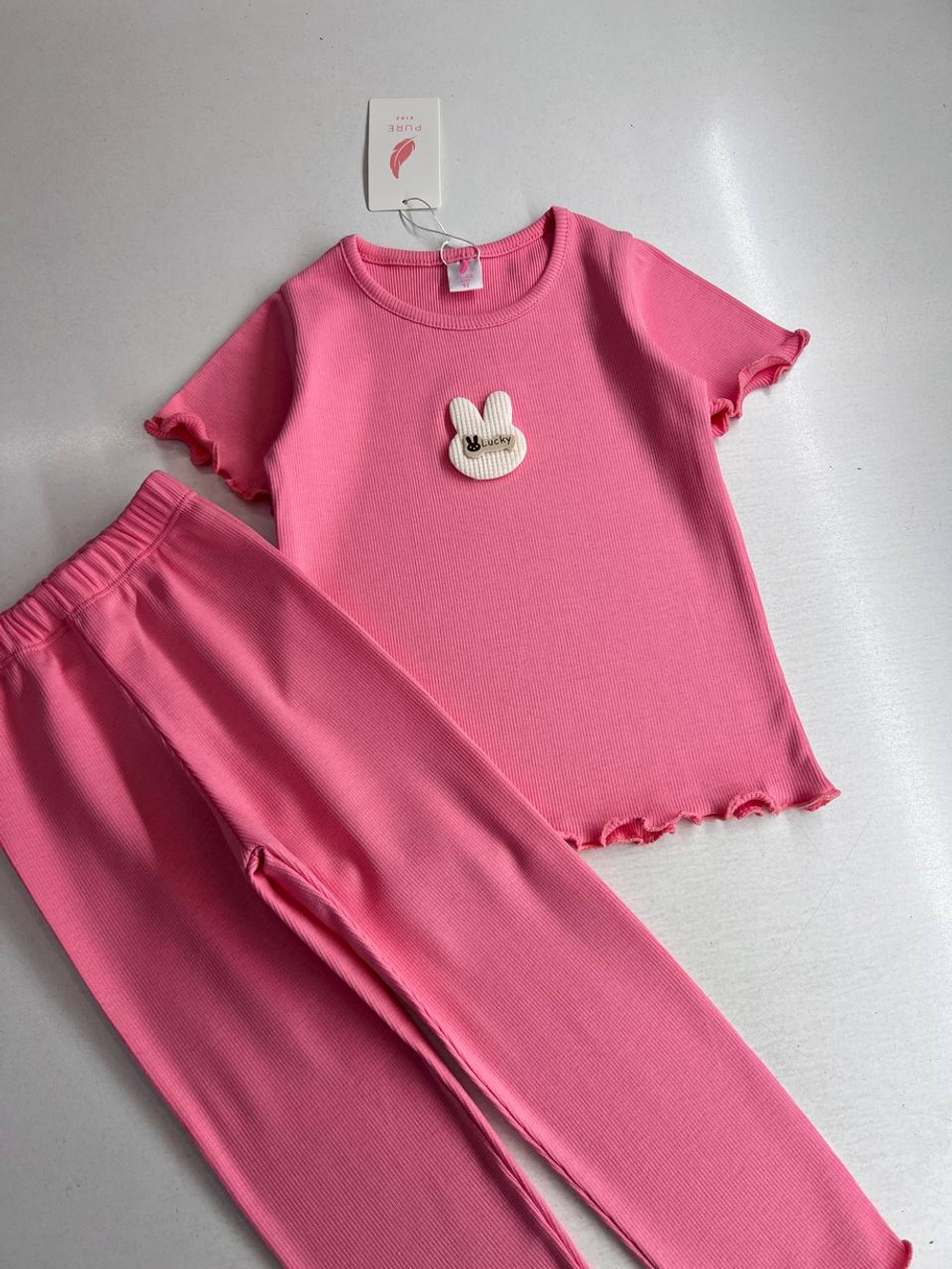 Розовый зайчик - двойка для девочек 2 600 тг./шт. (оптом - цена за 5 размеров)