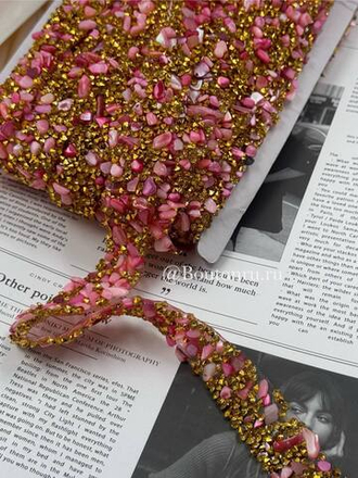 Тесьма термоклеевая розовая золото