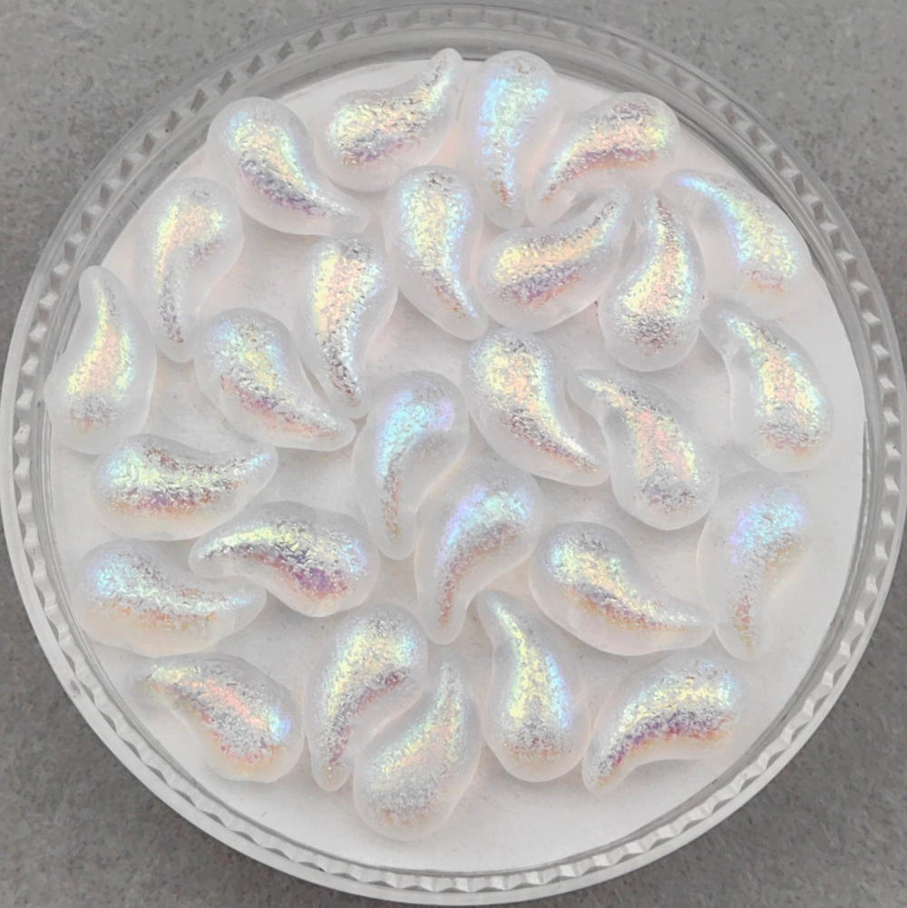 Бусины ZoliDuo 5x8 мм, цвет Северное сияние, с травленым покрытием (Etched Crystal AB)