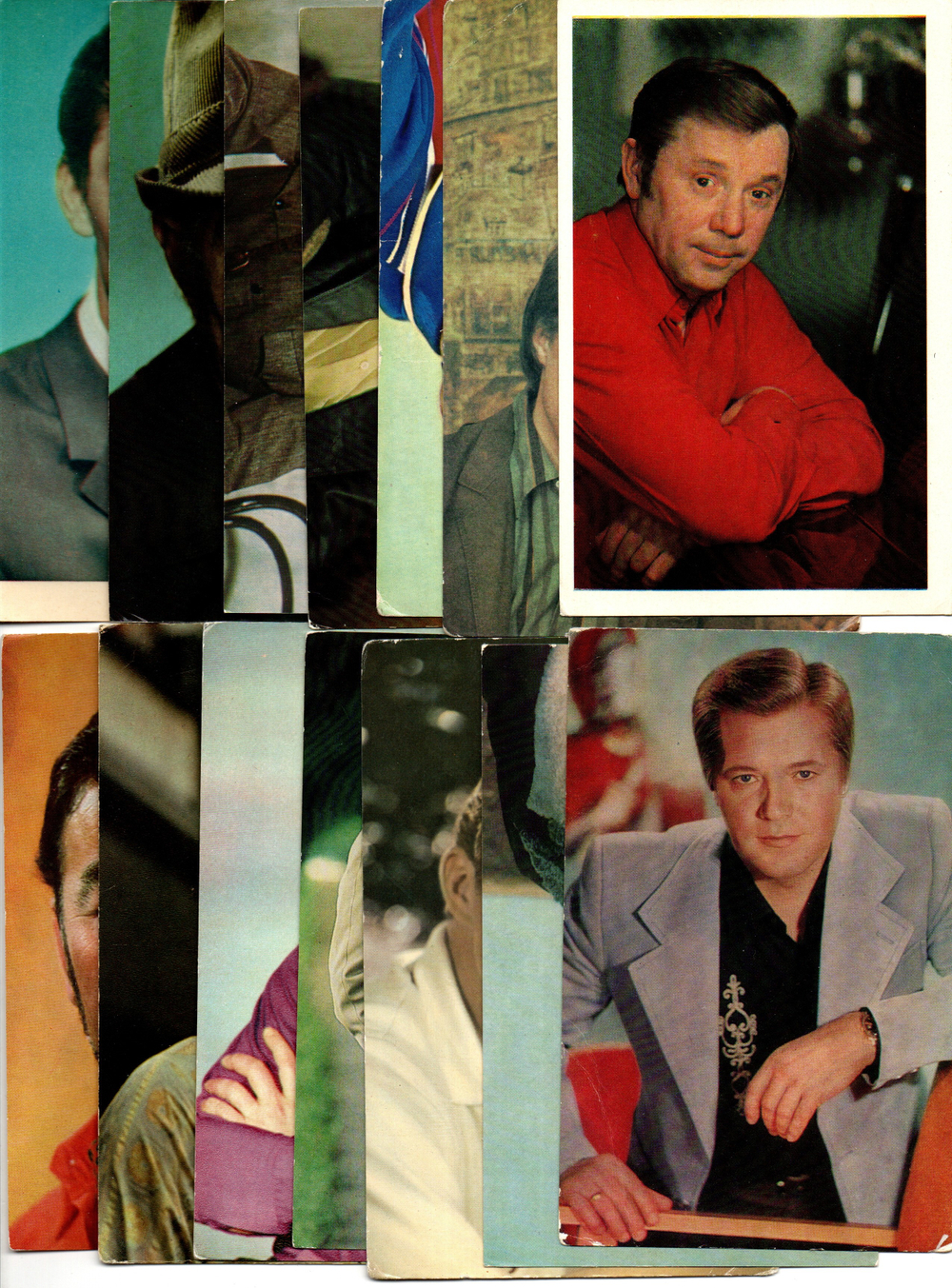 №48 Открытки Артисты и актёры СССР 1970–1980-е г. 25 штук. Цветные, чистые, без повторов
