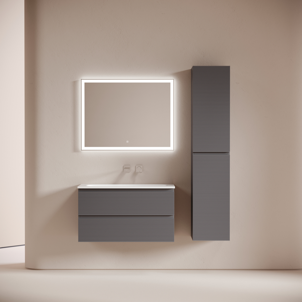 Тумба подвесная Sancos Folk с двумя ящиками 890х445х500, Grey soft, FL90GS