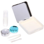 Набор для хранения контактных линз «МАРЦИПАН», с зеркалом, цвет серебро, 6.3*6.2*3.2см, (пакет с подвесом)