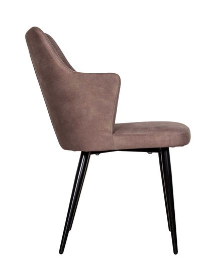 Стул с подлокотниками HUNT, 360гр., иск. замша Apache 9 Dark Beige, опоры черные, конус