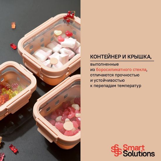 Контейнер для запекания, хранения и переноски продуктов Smart Solutions, 640 мл, бежевый