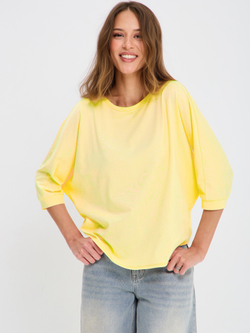 Свободная футболка летучая мышь с рукавом 3/4