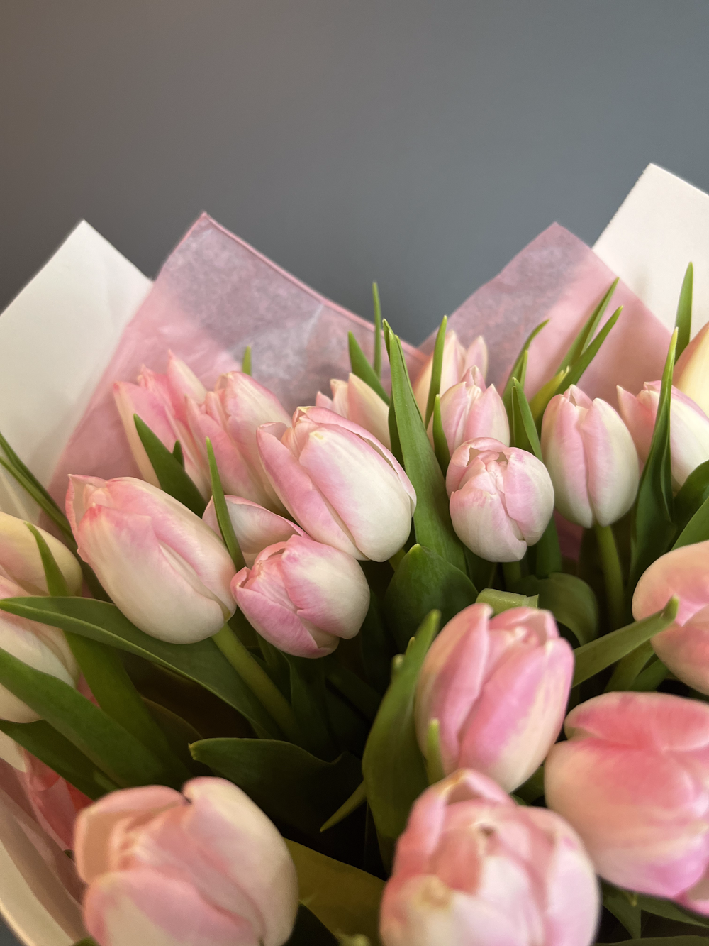 Букет "Макарунс" (Розовые тюльпаны)