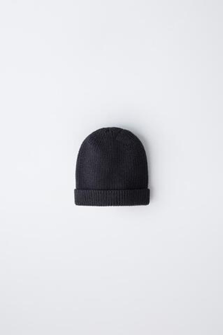 ZARA ШАПКА БИНИ ЖЕМЧУЖНОЙ ВЯЗКИ, СТАЛЬНОЙ
