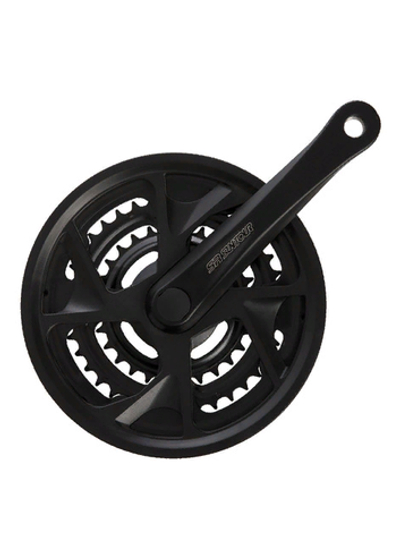 Шатуны 48Tx38Tx28Tна 7/8 скор, длина 175мм, с защитой, под кварат, чёрные