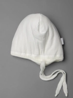 Шапка зимняя детская с помпоном на завязках и снуд