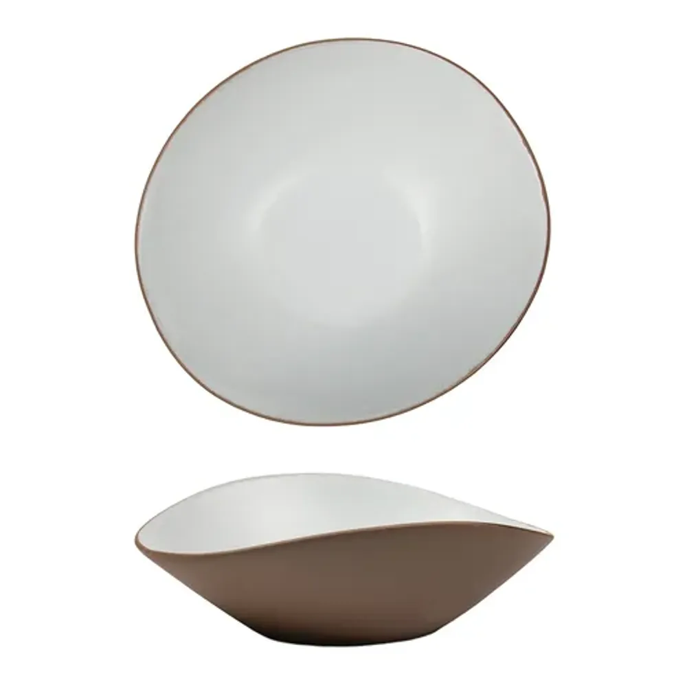 Салатник 600 мл 20,9*18,7 cм h6,5 cм White Matt New Brown Taiga P.L. [3]