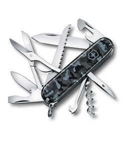 Нож перочинный VICTORINOX Huntsman Navy Camouflage, 91 мм, 15 функций, серо-синий камуфляж (1.3713.942)