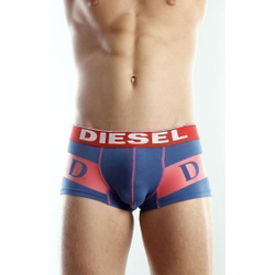 Мужские трусы боксеры DIESEL темно-синие с надписью