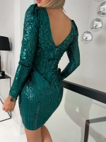 изумрудное мини платье с пайетками + plus size