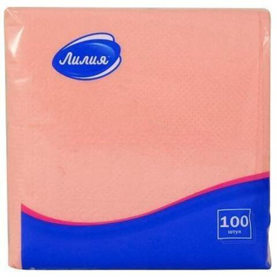 Салфетка 24х24 (1 сл.) 100 Лилия "Розовая" (1/15 шт.) 0743