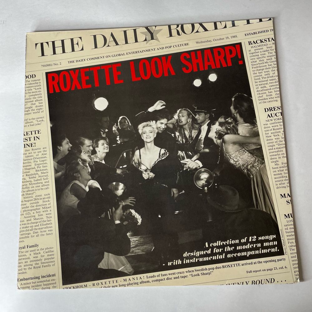 Винтажная виниловая пластинка LP Roxette Look Sharp (Швеция 1988) Listen To Your Heart