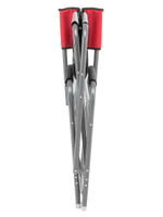 Кресло раскладное Nisus с откидывающим столиком.140кг, карман (алюм. д25) зеленый ромб/серый (N-DC-95200T-K-GG)