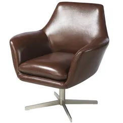 Поворотное кресло Angel Cerda 5093 из коричневой кожи