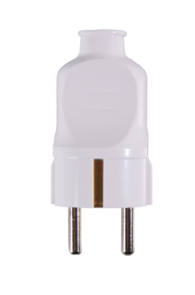 Вилка прямая с/з, белая 16А 250В Вихрь