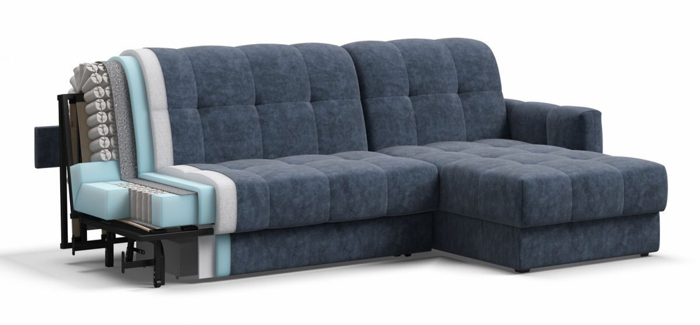 Угловой диван Босс Слип 160 Велюр Роял топаз