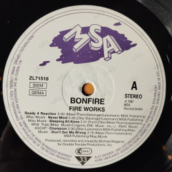 Винтажная виниловая пластинка LP Bonfire Fire Works (Germany 1988)