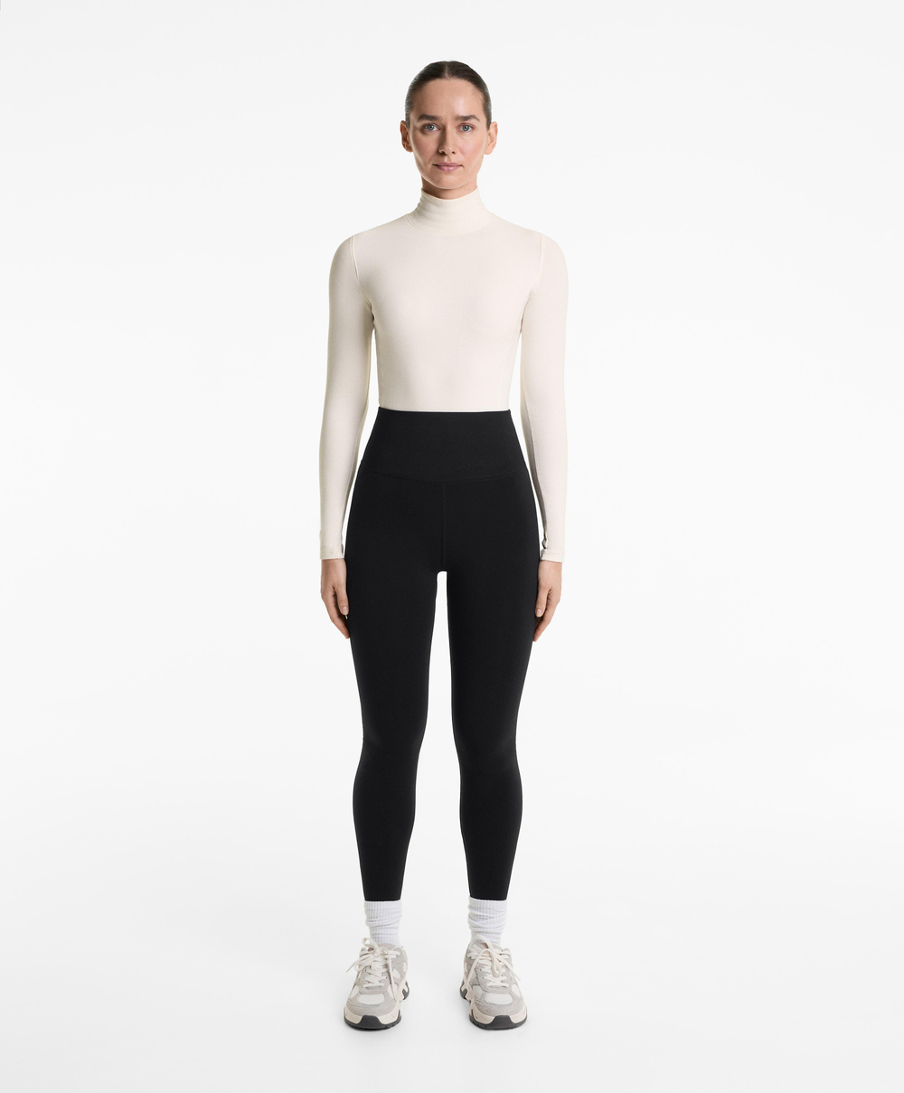 OYSHO Теплые бесшовные легинсы длиной до щиколотки 70 см, черный