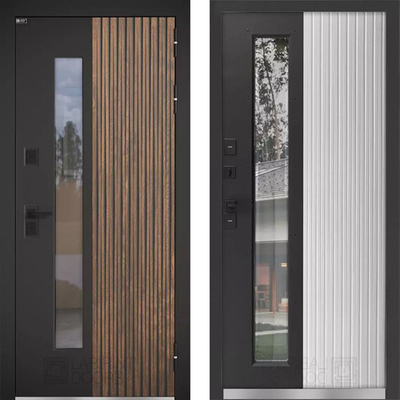 Входная дверь для улицы со стеклопакетом - 1066