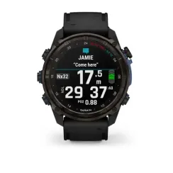 Garmin Descent Mk3i – 51 мм, титановый угольно-серый, DLC, черный силиконовый ремешок