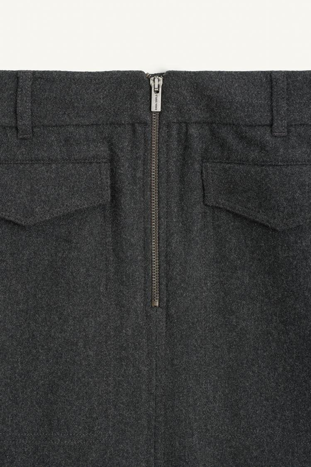 ZARA ЮБКА МИДИ ИЗ СМЕСОВОЙ ШЕРСТИ, СЕРЫЙ