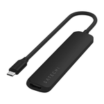 USB-Хаб Satechi Slim Multiport (USB-C) (ST-P6S) Подключение: встроенный кабель USB-C 3.2 Gen 2 с оплёткой. Порты: USB-C (PD 100 Вт), USB-A 3.2 Gen 2, USB-A 2.0, microSD UHS-I, SD UHS-I, HDMI (до 4K 60 Гц). Есть LED-индикация