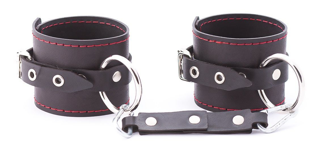 БДСМ-комплект для фиксации в трех точках (Цвет: черный с красным)