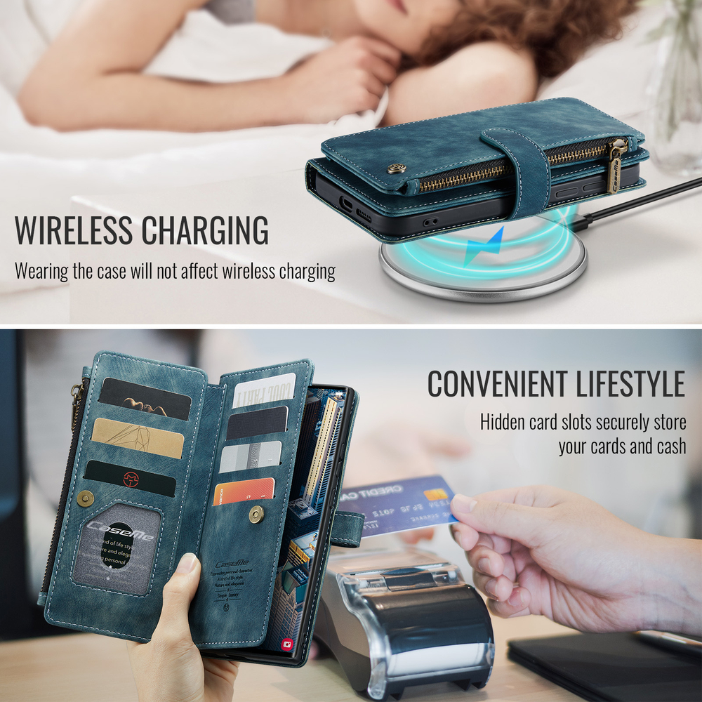 Многофункциональный чехол-кошелек CaseMe 3 in 1 Matte Wallet для Samsung Galaxy S25 Ultra