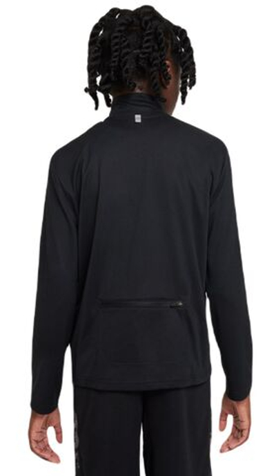Футболка для мальчика теннисная Nike Dri-Fit Poly+ 1/4 Zip - black/reflective silver