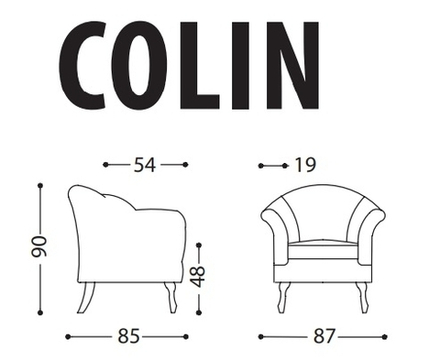 Кресло Epoque Colin, 87х85х90 см, кожа под ткань, XXCOL101SB61947