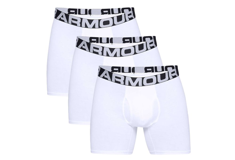 Мужские спортивные боксеры Under Armour UA Charged Cotton Boxerjock 3-Pack - white