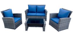 "Портленд" лаунж-зона из искусственного ротанга на 4 персоны, цвет серый