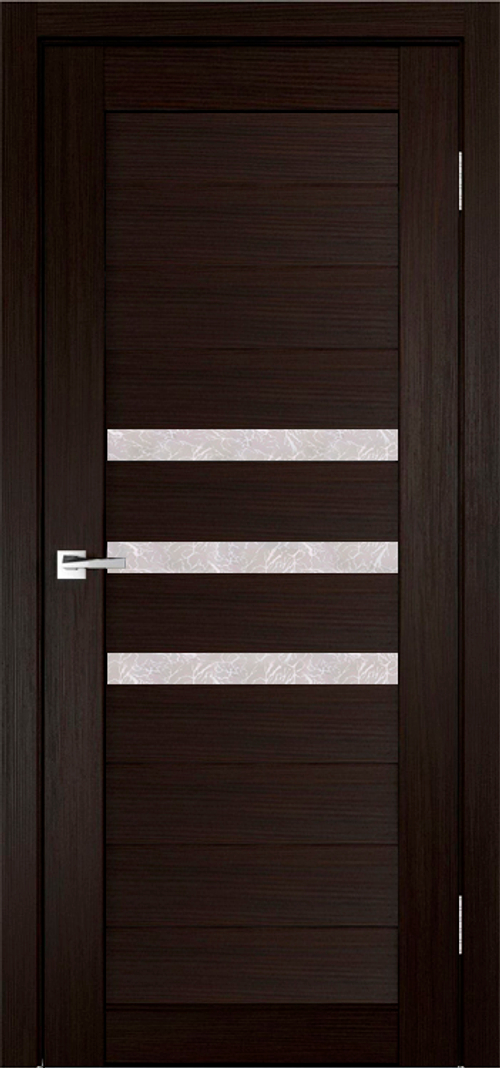 Межкомнатная дверь X-6 / Цвет тон Венге / Остекление "Гранит прозрачный" / Двери Верда
