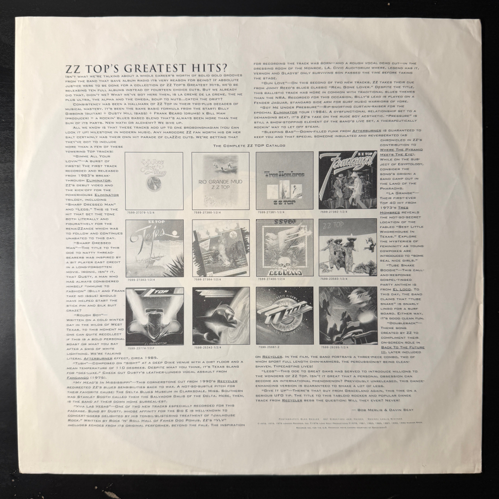 ZZ Top ‎– Greatest Hits (Германия 1992г.)