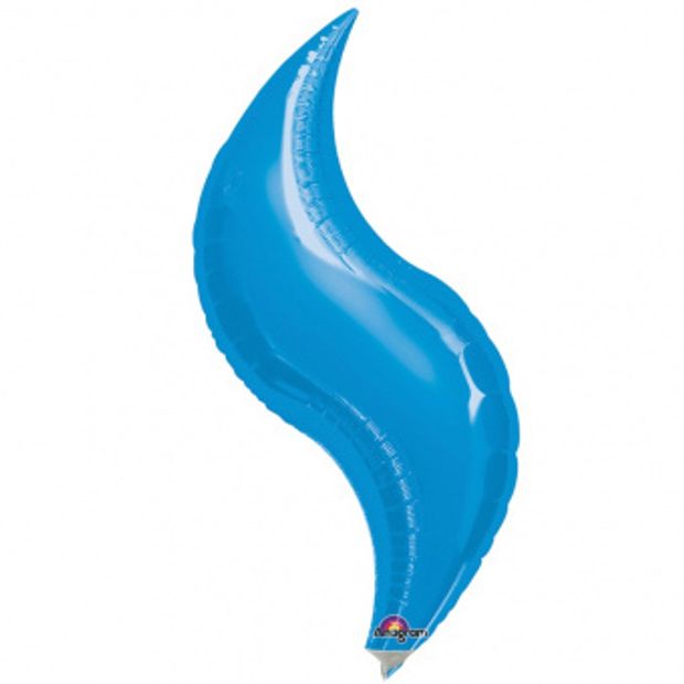 AN Шар-зигзаг 19"/48 см, фольга, синий/Blue