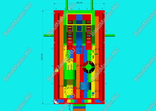 Коммерческий надувной батут "Радуга 2" 11*6*6 м