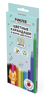 Карандаши 12цв. фигурный корпус в форме цветка (FUNSTER)